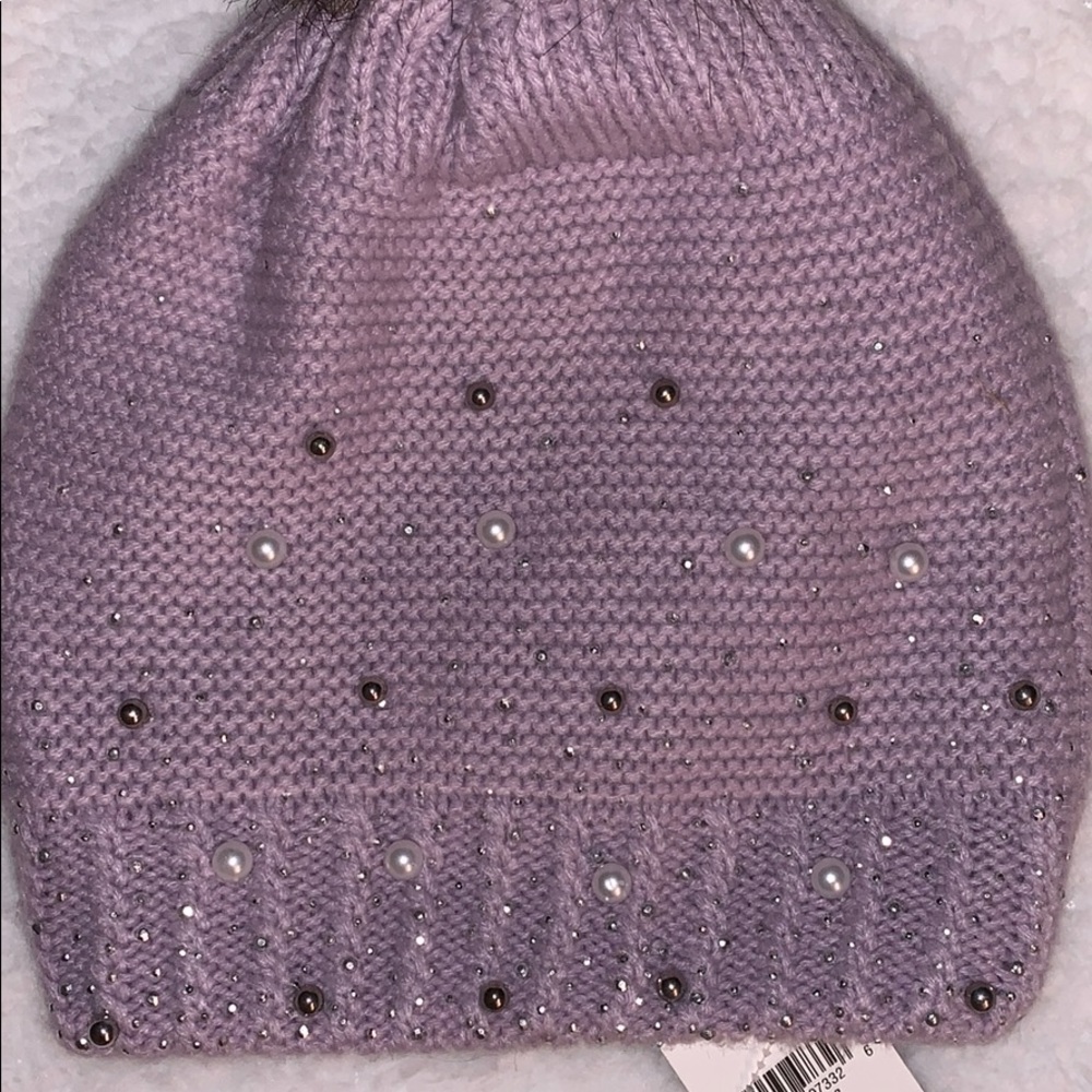 INC  Shine Like The Night Pearl Studded Beanie - Picture 3 of 4